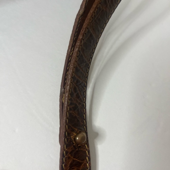 Vintage 90s Brahmin floral tapestry leather satchel bucket shoulder bag - Picture 14 of 16